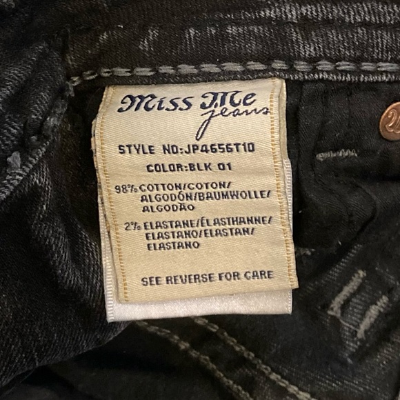 Miss Me Charcoal Black Embellished Flap Pocket Low Rise Skinny Jeans Size 27 - Picture 7 of 13